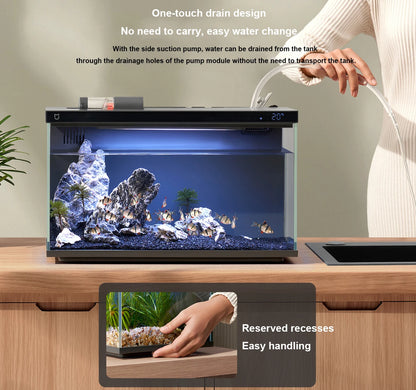 AS-100FT Smart Aquarium – 20L WiFi-Controlled Fish Tank with Auto Feeder & Smart LED Lighting