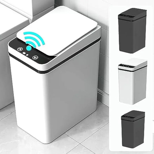 AS-122TB 12L Touchless Smart Trash Can, Motion Sensor, Automatic Lid, Slim Design for Bathroom, Kitchen & Bedroom