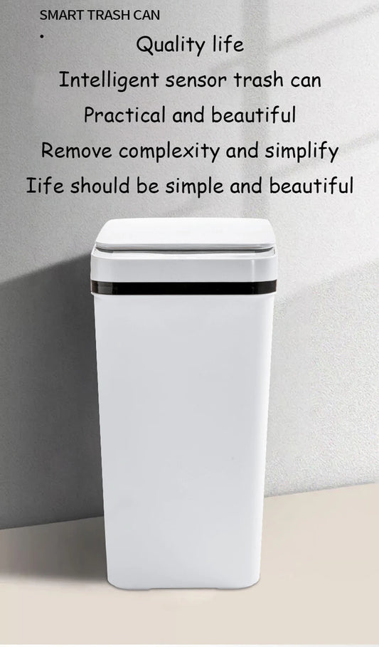 AS-122TB 12L Touchless Smart Trash Can, Motion Sensor, Automatic Lid, Slim Design for Bathroom, Kitchen & Bedroom