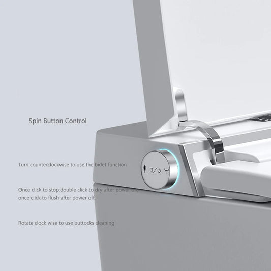 AS-101BD Auto Flush Smart Bidet Toilet – Floor/Wall Mount – Black Ceramic with Remote Control