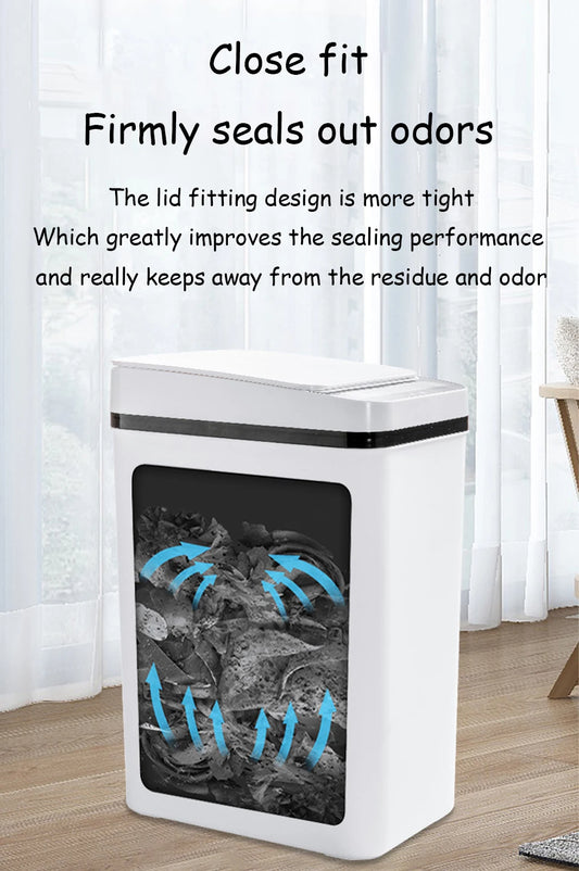 AS-122TB 12L Touchless Smart Trash Can, Motion Sensor, Automatic Lid, Slim Design for Bathroom, Kitchen & Bedroom