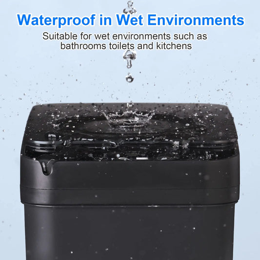 AS-122TB 12L Touchless Smart Trash Can, Motion Sensor, Automatic Lid, Slim Design for Bathroom, Kitchen & Bedroom