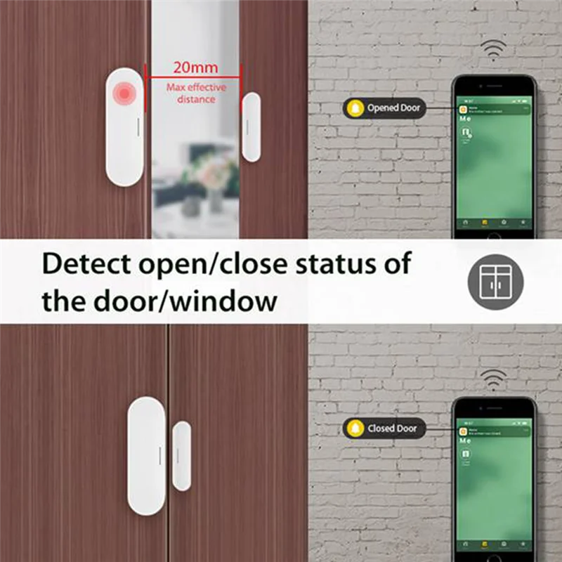 as-201dw sqpp smart door & window magnetic sensor – wireless detector