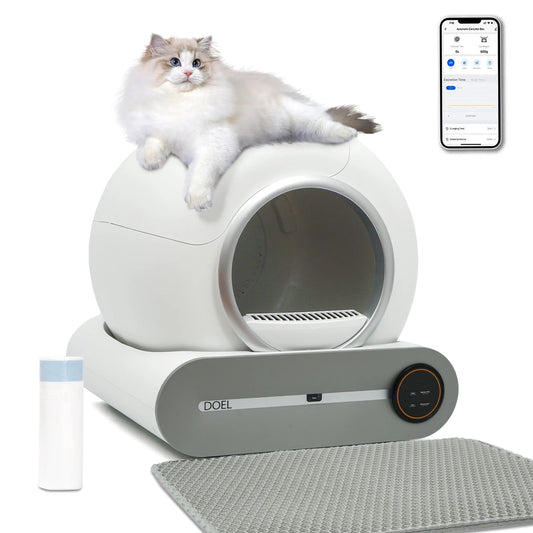 AS-301CL 65L Self-Cleaning Smart Cat Litter Box with Trash Bag & Litter Mat – App Control