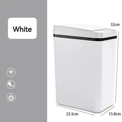 AS-122TB 12L Touchless Smart Trash Can, Motion Sensor, Automatic Lid, Slim Design for Bathroom, Kitchen & Bedroom