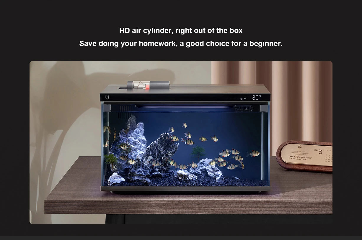 as-100ft smart aquarium – 20l wifi-controlled fish tank with auto feeder & smart led lighting