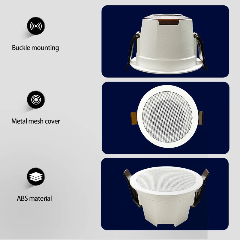 as-bs05  2" mini bluetooth ceiling speaker – full-range stereo background music speaker