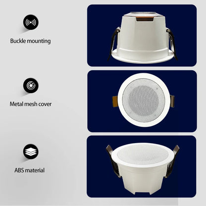 AS-BS05  2" Mini Bluetooth Ceiling Speaker – Full-Range Stereo Background Music Speaker