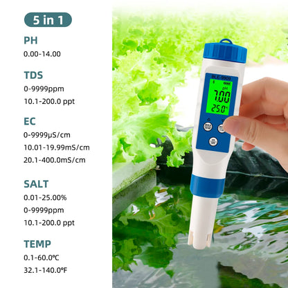 AS-002SM Digital Smart Bluetooth Seawater Salinity Meter – 0.1–200ppt Salt Tester for Aquarium, Pool &amp; Aquaculture
