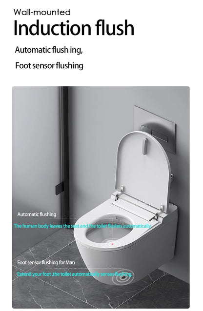 AS-101BD Auto Flush Smart Bidet Toilet – Floor/Wall Mount – Black Ceramic with Remote Control