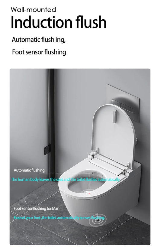 AS-101BD Auto Flush Smart Bidet Toilet – Floor/Wall Mount – Black Ceramic with Remote Control