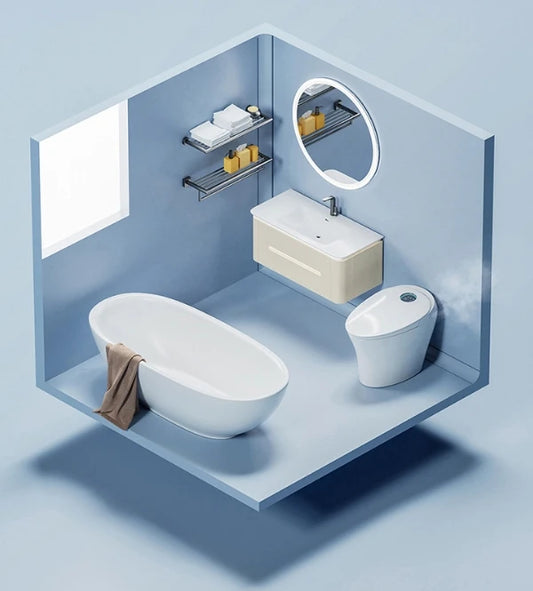 AS-101BD Auto Flush Smart Bidet Toilet – Floor/Wall Mount – Black Ceramic with Remote Control