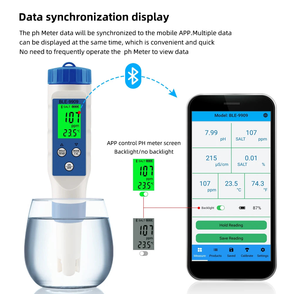 as-002sm digital smart bluetooth seawater salinity meter – 0.1–200ppt salt tester for aquarium, pool &amp; aquaculture