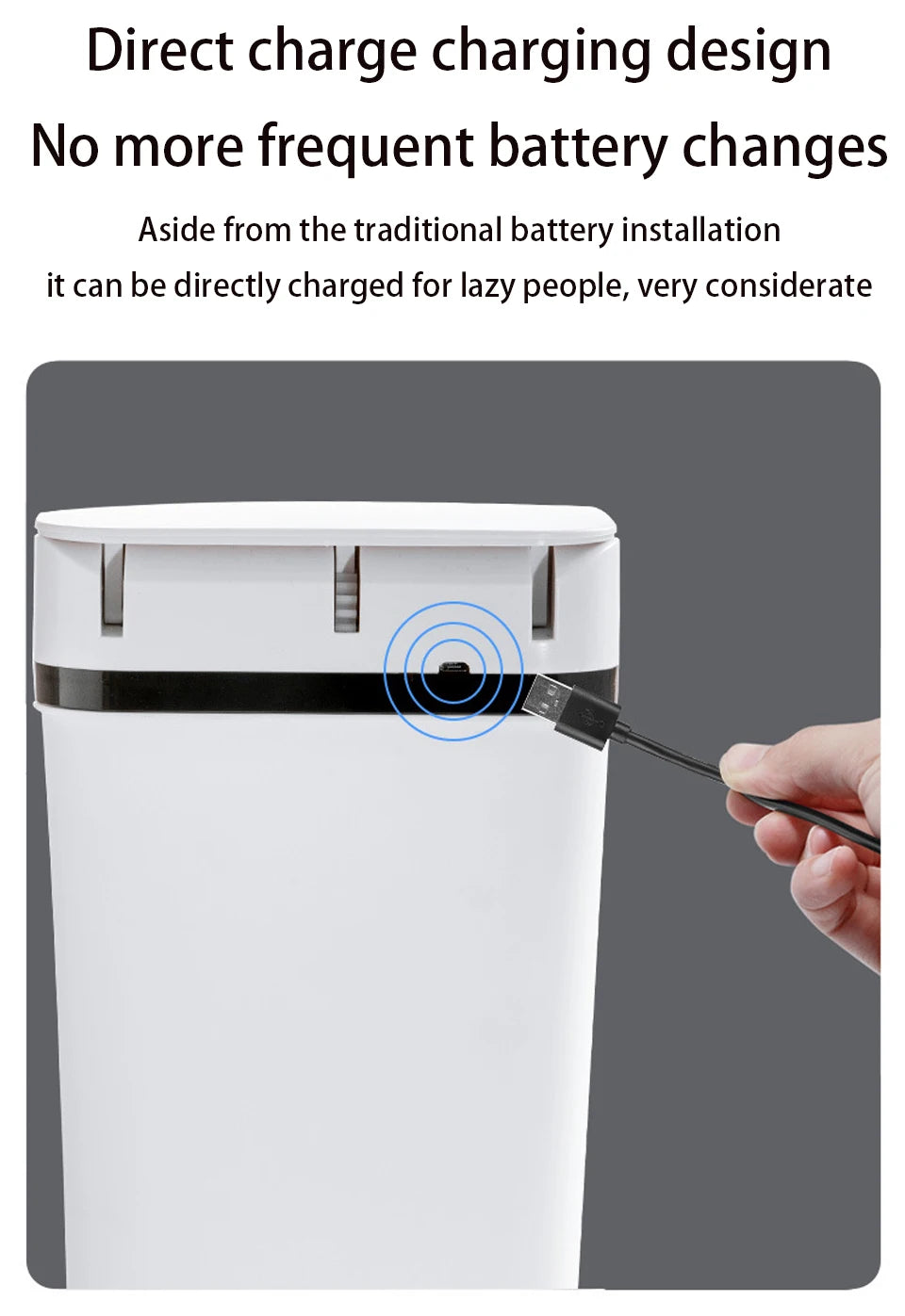 as-122tb 12l touchless smart trash can, motion sensor, automatic lid, slim design for bathroom, kitchen & bedroom