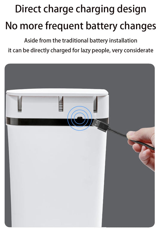 AS-122TB 12L Touchless Smart Trash Can, Motion Sensor, Automatic Lid, Slim Design for Bathroom, Kitchen & Bedroom