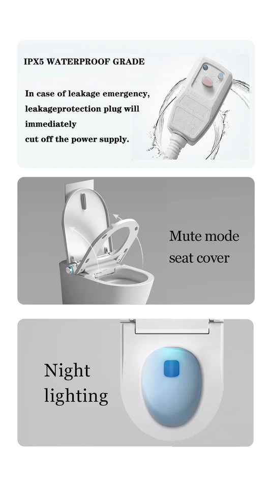 AS-101BD Auto Flush Smart Bidet Toilet – Floor/Wall Mount – Black Ceramic with Remote Control