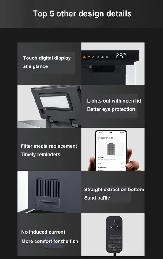 AS-100FT Smart Aquarium – 20L WiFi-Controlled Fish Tank with Auto Feeder & Smart LED Lighting