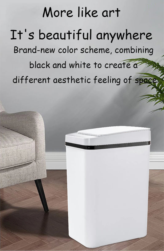 AS-122TB 12L Touchless Smart Trash Can, Motion Sensor, Automatic Lid, Slim Design for Bathroom, Kitchen & Bedroom