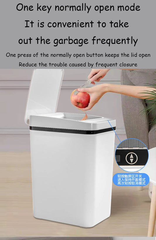 AS-122TB 12L Touchless Smart Trash Can, Motion Sensor, Automatic Lid, Slim Design for Bathroom, Kitchen & Bedroom
