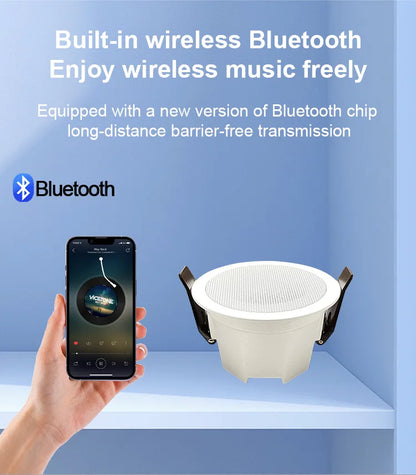 AS-BS05  2" Mini Bluetooth Ceiling Speaker – Full-Range Stereo Background Music Speaker