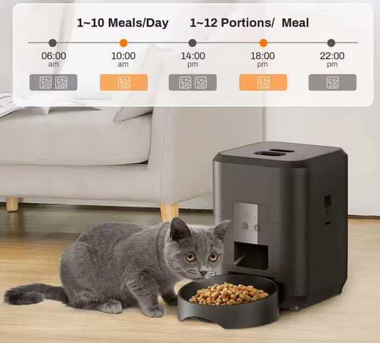 AS-001PF Smart WiFi Automatic Pet Feeder – 6L, Self-Cleaning, Dual Power