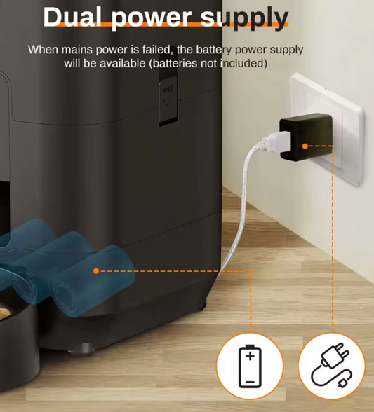 AS-001PF Smart WiFi Automatic Pet Feeder – 6L, Self-Cleaning, Dual Power