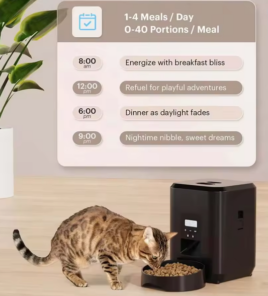 AS-001PF Smart WiFi Automatic Pet Feeder – 6L, Self-Cleaning, Dual Power