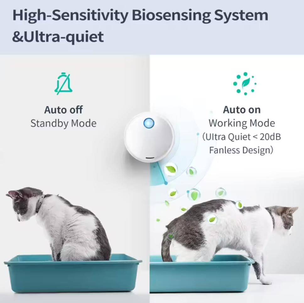 as-002p automatic smart pet odour remover. cat litter deodoriser with sensor