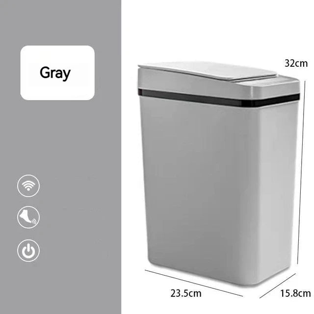 as-122tb 12l touchless smart trash can, motion sensor, automatic lid, slim design for bathroom, kitchen & bedroom